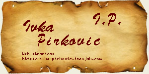 Ivka Pirković vizit kartica